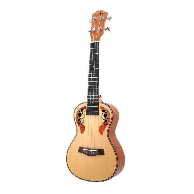 

Concert Ukulele Kits 23 Inch Spruce Wood Ukulele 4 String Mini Hawaii Guitar with Bag Tuner Capo Strap Stings Picks