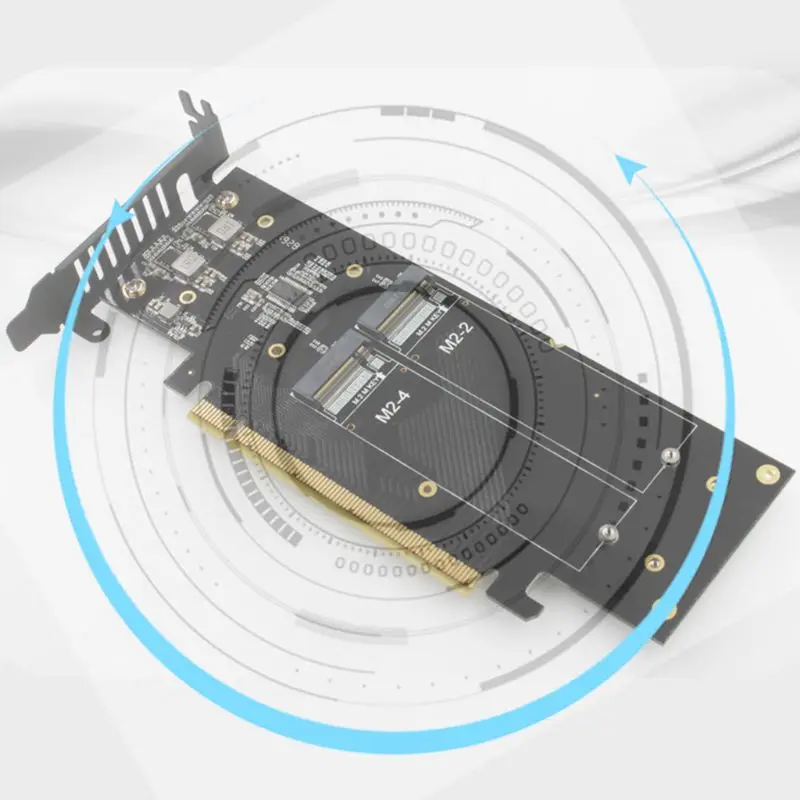 

M.2 X16 TO 4X NVME PCIE3.0 GEN3 X16 TO 4*NVME RAID CARD PCI-E VROC CARD High-speed Expansion Card 4XX4 NVME*4 RAID