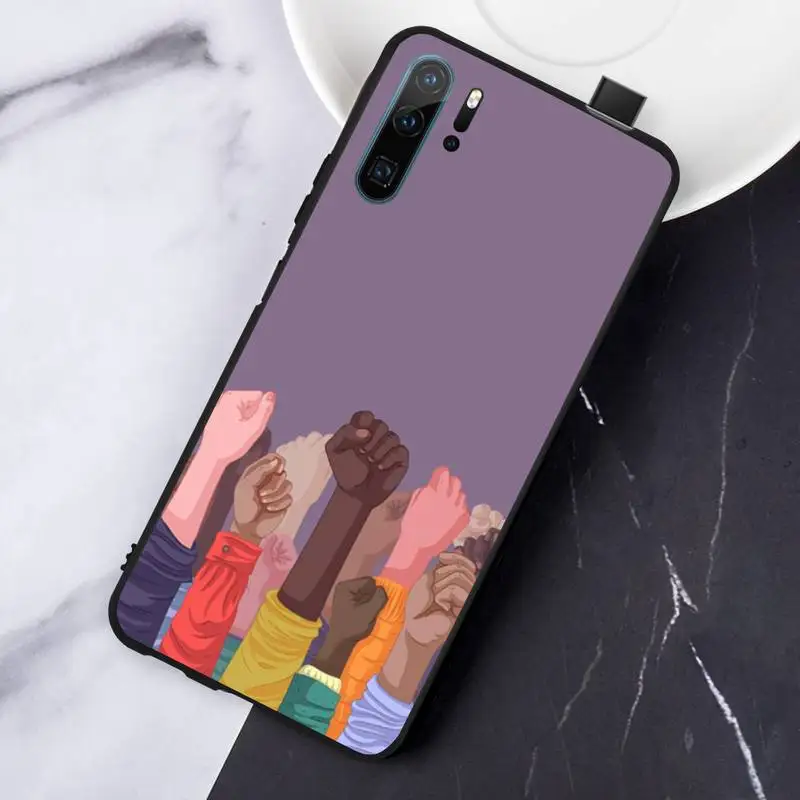 

Pink Feminist fist Phone Case For Huawei honor Mate P 10 20 30 40 Pro 10i 9 10 20 8 x Lite