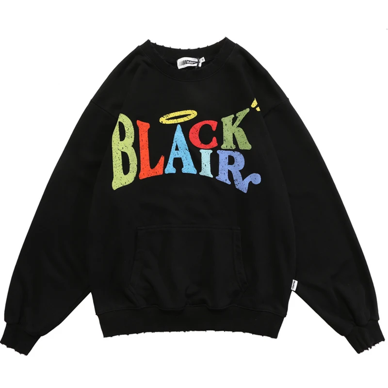 

Mens Letter Printed Sweatshirt Male O-neck Long Sleeve Couple T-shirt Unisex Oversized 100%Cotton Sweatshirts худи оверсайз
