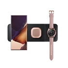 3 в 1 Беспроводное зарядное устройство Trio Pad для Samsung Galaxy S21 Ultra S20 S10 Note 20 10 9 8 Galaxy buds Galaxy Watch 4 3 Active 2 Galaxy Z Fold2 Z flip iPhone 11 Pro XS Max XR 8 Plus