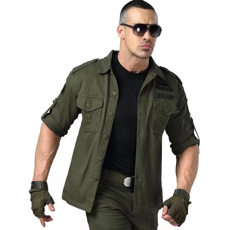 

2021 Army New Camouflage Tactics Jacket Summer Outdoor Sunscreen Casual Shirt Jacket Coat Men Long/short Dual-use Outwear S-4XL