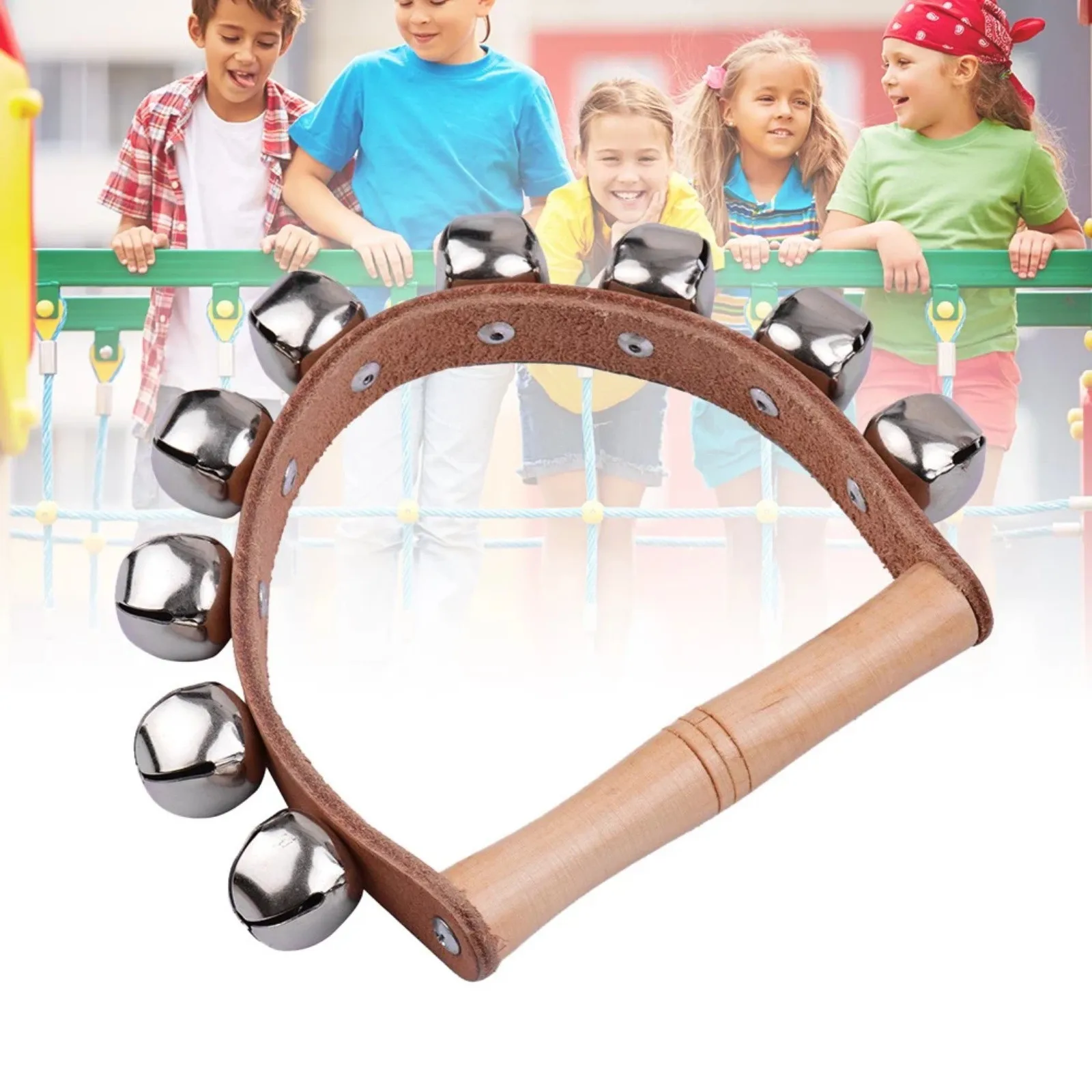 Колокольчик Колокольчики с 5 шт. колокольчики деревянной ручкой музыкальный