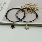 Новое поступление, парные Парные браслеты, черно-белые браслеты из веревки, модные браслеты со звездами