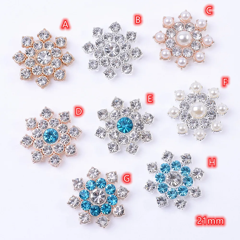 

Snowflake Rhinestone Embellishements 20pcs Flatback Gold Button For Women Jewelry Making Wholesale Blue Rhinestones Snowflakes