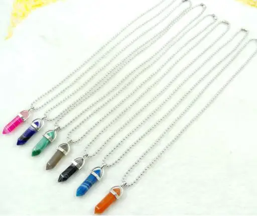 Ожерелье женское из нержавеющей стали с натуральным агатом