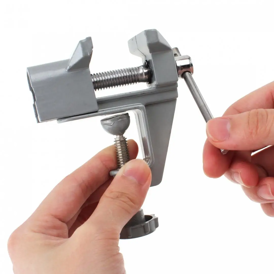 Мини Портативный алюминиевый шнековый стенд тиски с регулируемой ручкой