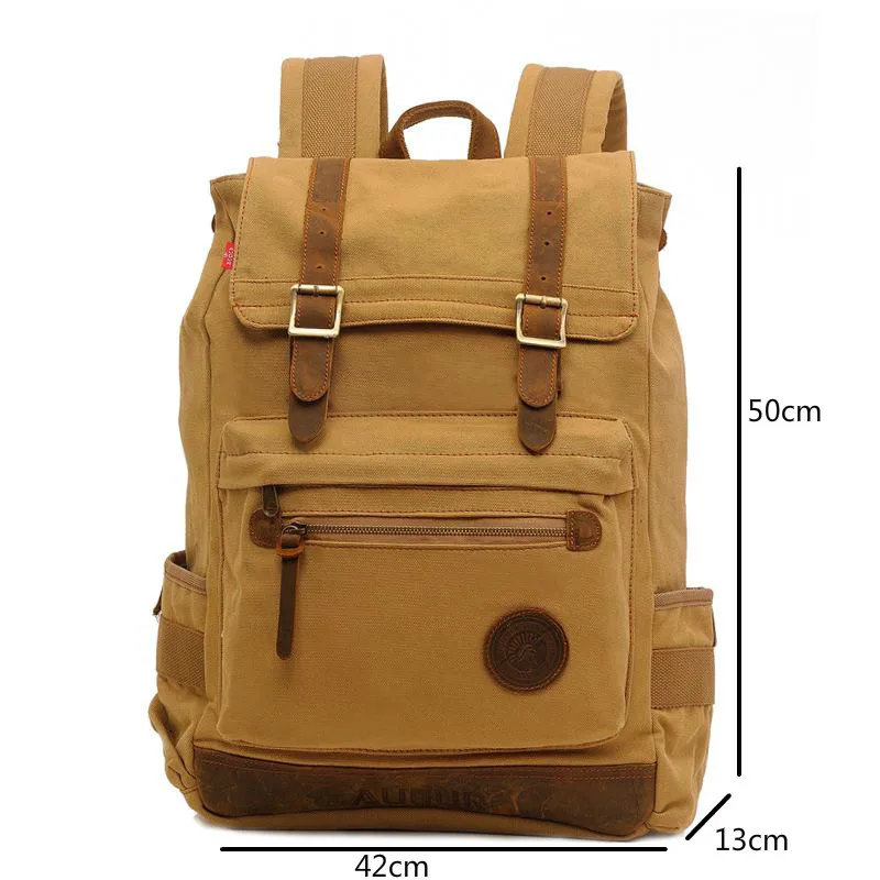 

YourSeason Casual Men Canvas Bags 2021 Wear Resistant Multifunctional Large Capacity Student Outdoor Travel Laptop Backpack