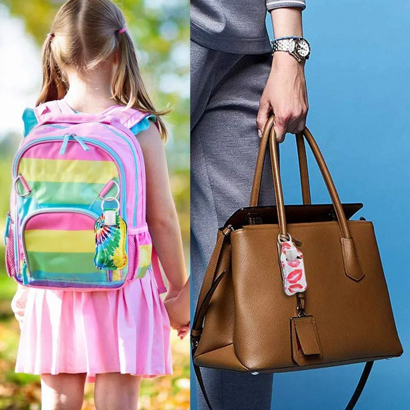 

5PCS/6PCS 30ml Hand Sanitizer Keychain Holder Storage Gel Sanitizer Reusable Bottles Refillable Empty Containers Travel Bottle