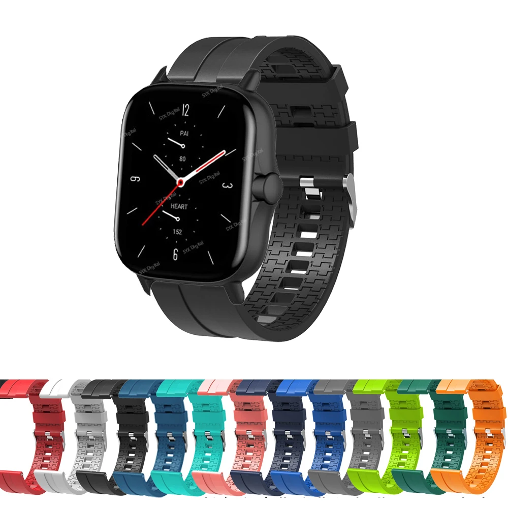

Ремешок 20 мм для Amazfit GTS/GTS 2 Mini 2E, силиконовый сменный Браслет для Huami Amazfit BIP S U Pro POP Pro Zepp E
