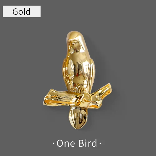 Gold 1bird Настенный декор с птицами из смолы прививка стены крюк Дети орнамент держатели ключей стойки Домашнее пальто одежда полотенце шляпа Сумочка держатель Вешалка для сумок - Цвет: Gold 1bird
