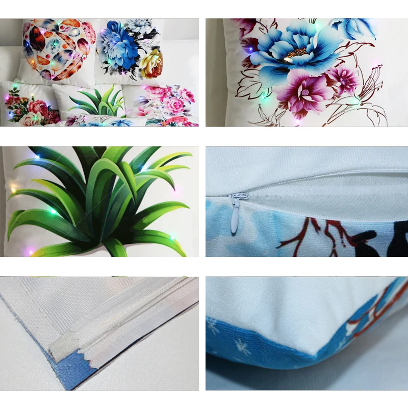Светодиодный чехол для подушки креативные Цветочные растения Пальмовые Листья