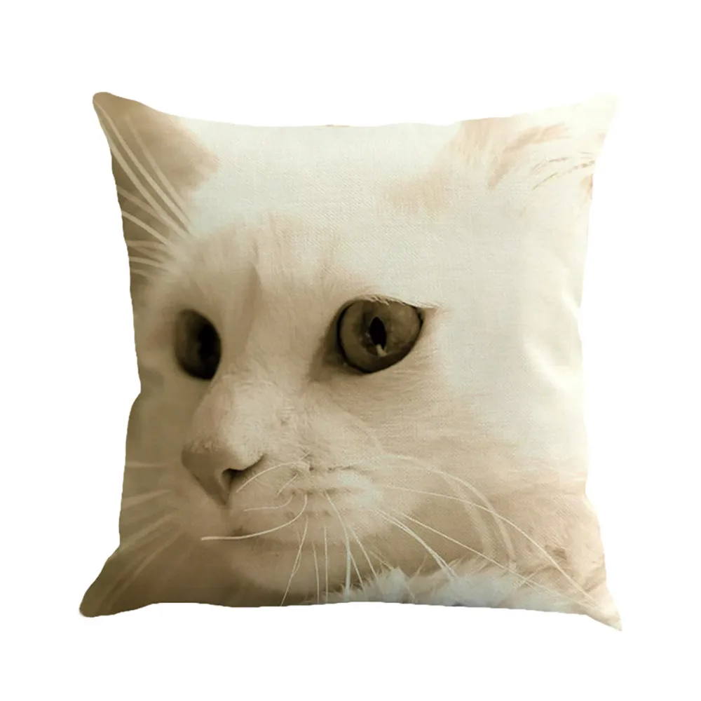 Квадратная искусственная подушка в виде кошки для дивана спальни хлопковая