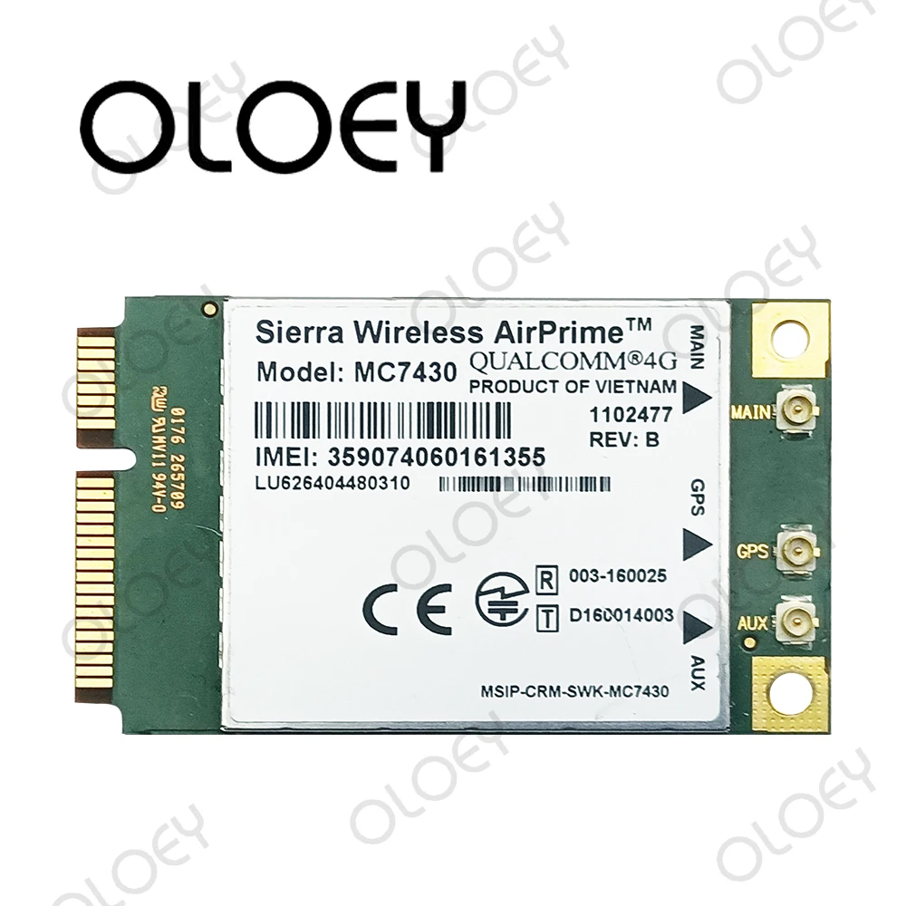 

MC7430 Sierra Wireless Airprime LTE 4G Module FDD-LTE TDD-LTE CAT6 HSPA+ GNSS WWAN Card USB 3.0 MBIM Interface 4G Card MC7430