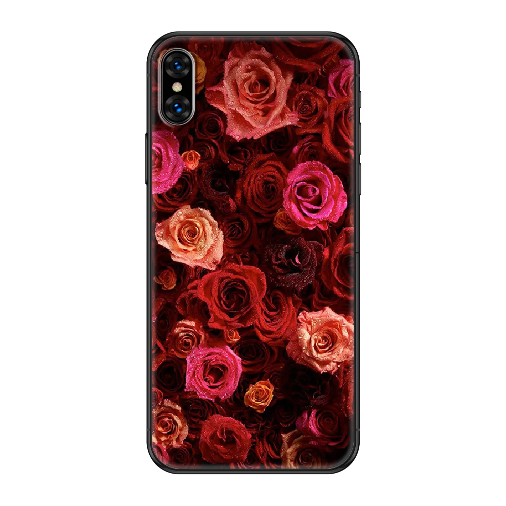 

French fashion luxury flower Phone Case Cover Hull For iphone 5 5s se 2 6 6s 7 8 12 mini plus X XS XR 11 PRO MAX black art cover