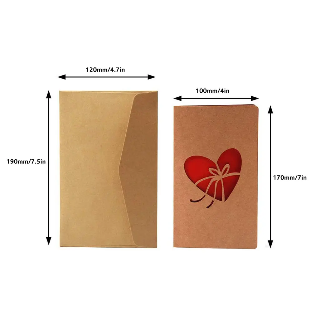 

Valentine's Day Gift Birthday Card Thanksgiving Card Retro Kraft Paper Hollow Love Card Greeting Card