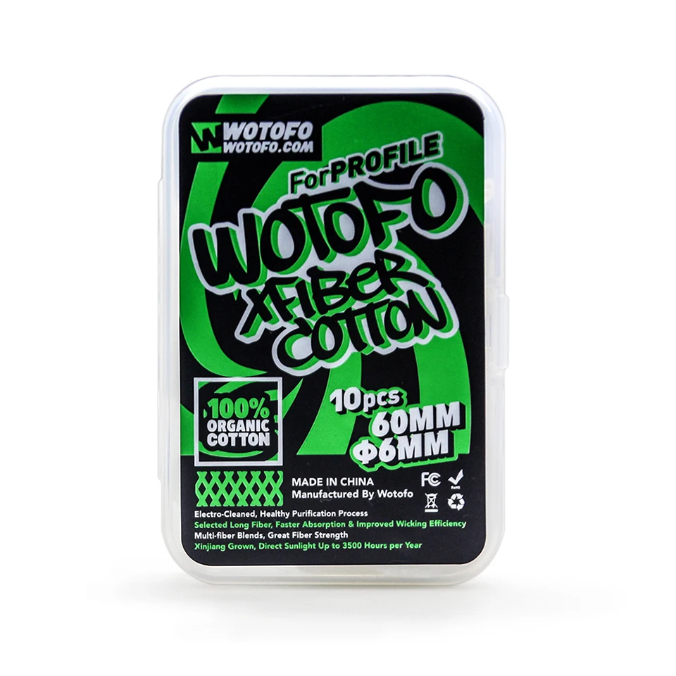 Оригинальный хлопковый фитиль Wotofo Profile 6 мм с аглет подходит для wotofo RDA mesh