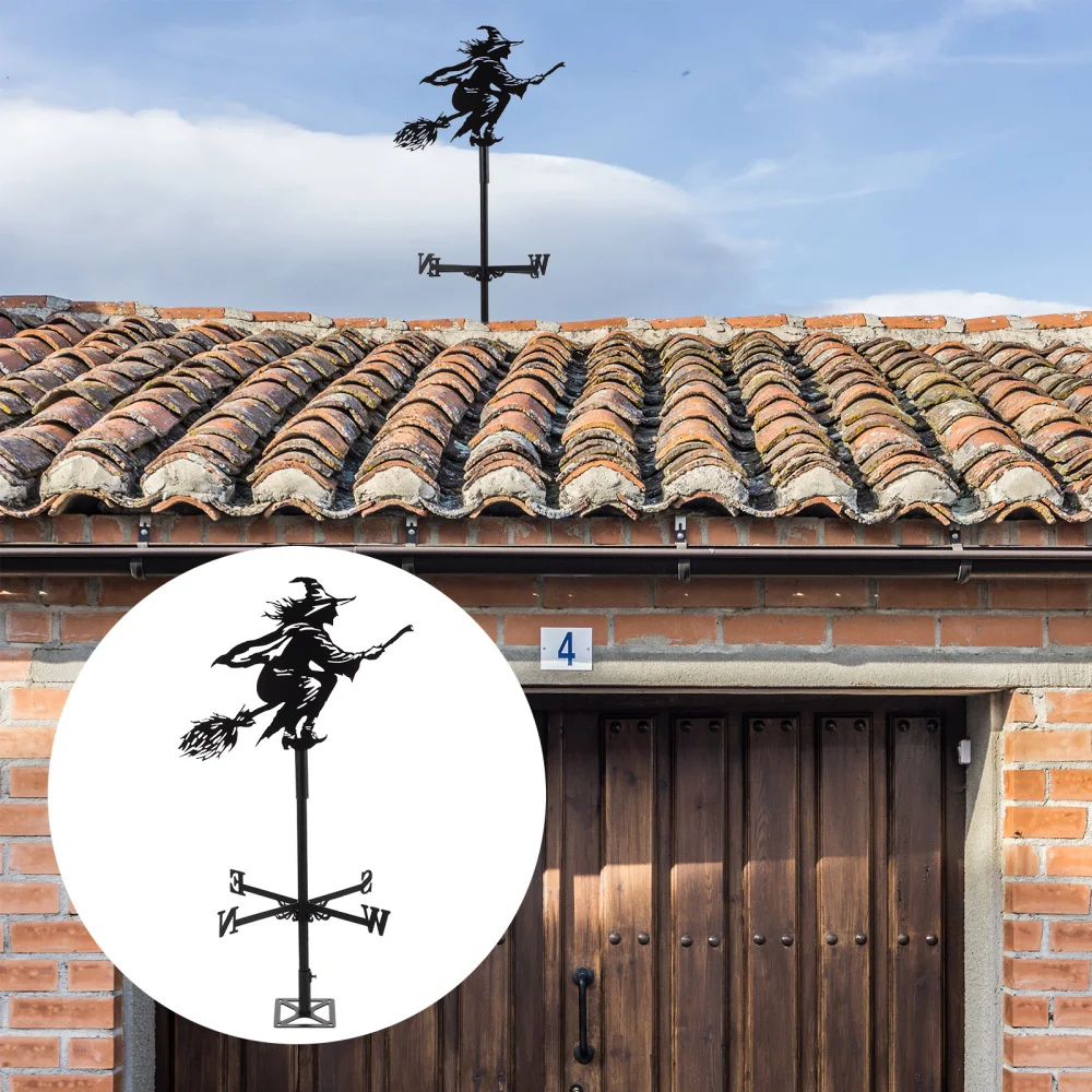 

1Pc Witch Weathervane Wicked Witch Weathervane Metal Direction Vane Decor