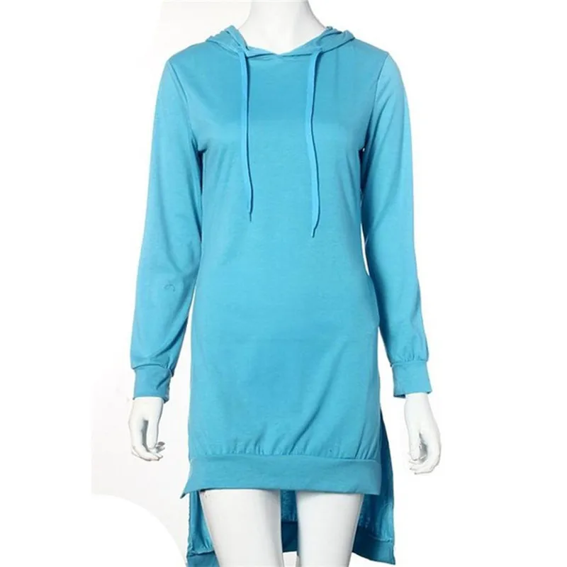 Женская толстовка с капюшоном однотонная облегающая длинными рукавами и