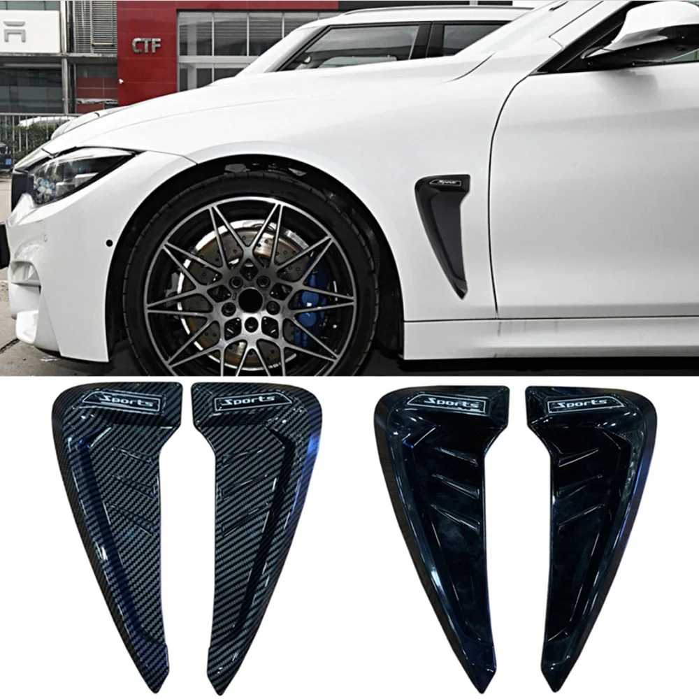 

1Pair Soft Carbon Fibre Shark Gills Emulation Vent Car Fender Stickers Auto Modification Side Air Inlet Hood Decoration