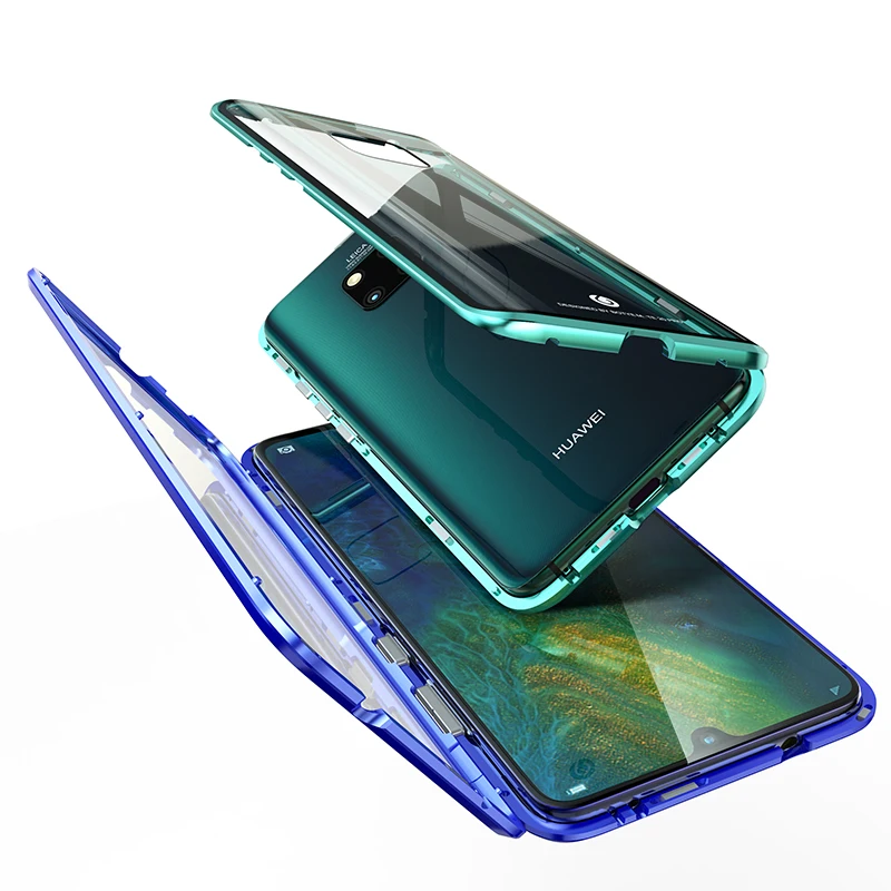 

Case for Huawei Mate 20, 360 Full Body Protection Double-sided Tempered Glass Magnetic Adsorption Cover
