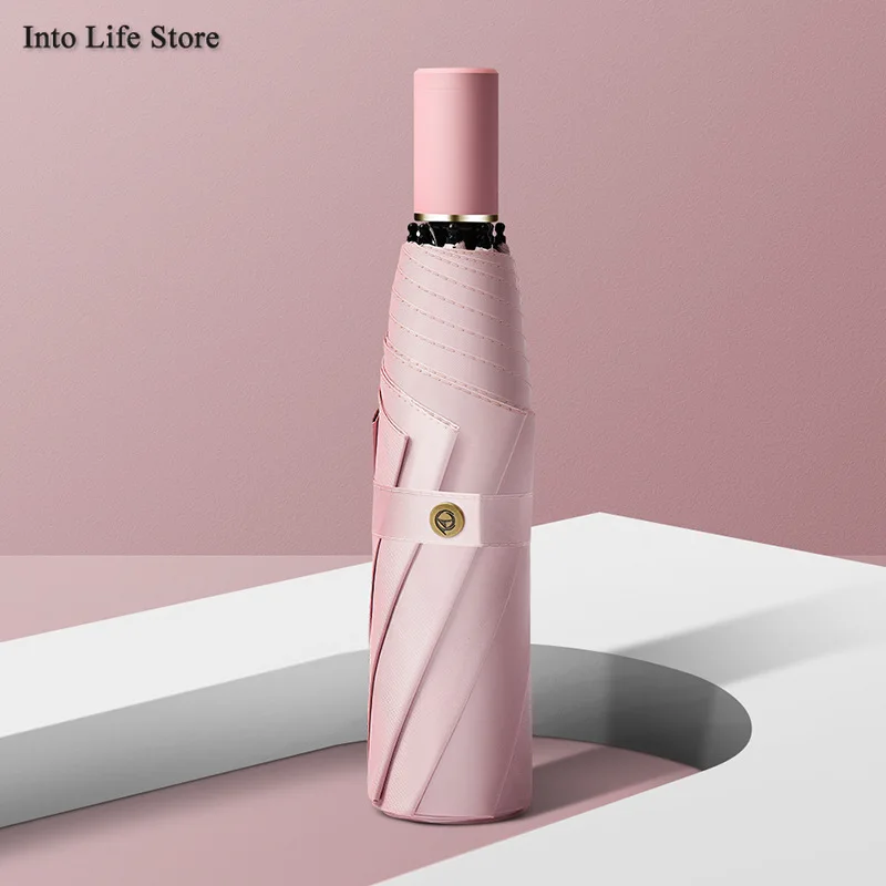 

Automatic Sun Umbrella Beach Parasols Car Folding Umbrella Rain Women Ladies Pink Windproof Designer Umbrellas Gift Ideas UPF50+