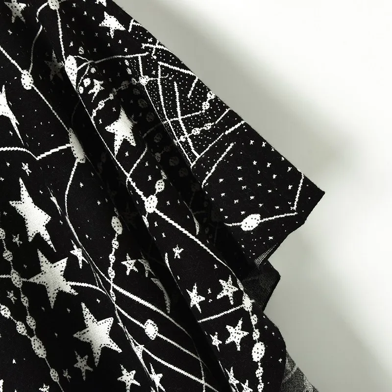 2018 зимняя плотная шаль накидка свитер Черный Белый контрастный цвет вселенная