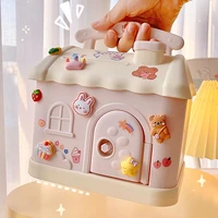 Cute House Money Box With Sticker Kawaii Piggy Bank For Kids Adults Big Size Savings Box For Coins Banknotes Birthday Gift