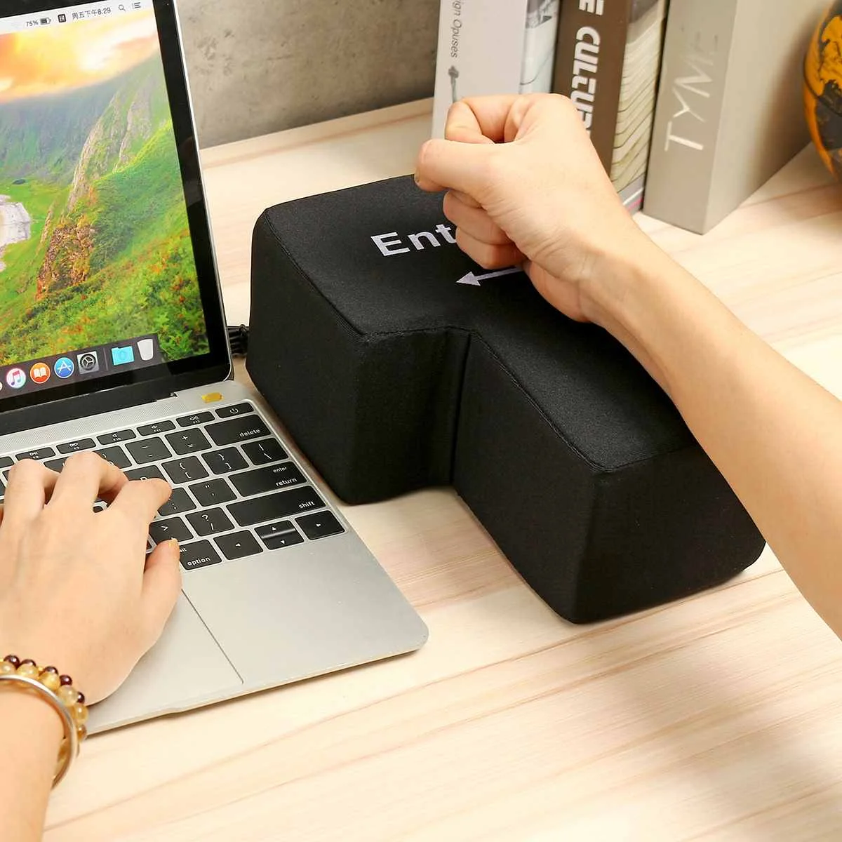 Медленно поднимающаяся большая USB кнопка входа антистресс подушка сверхразмер