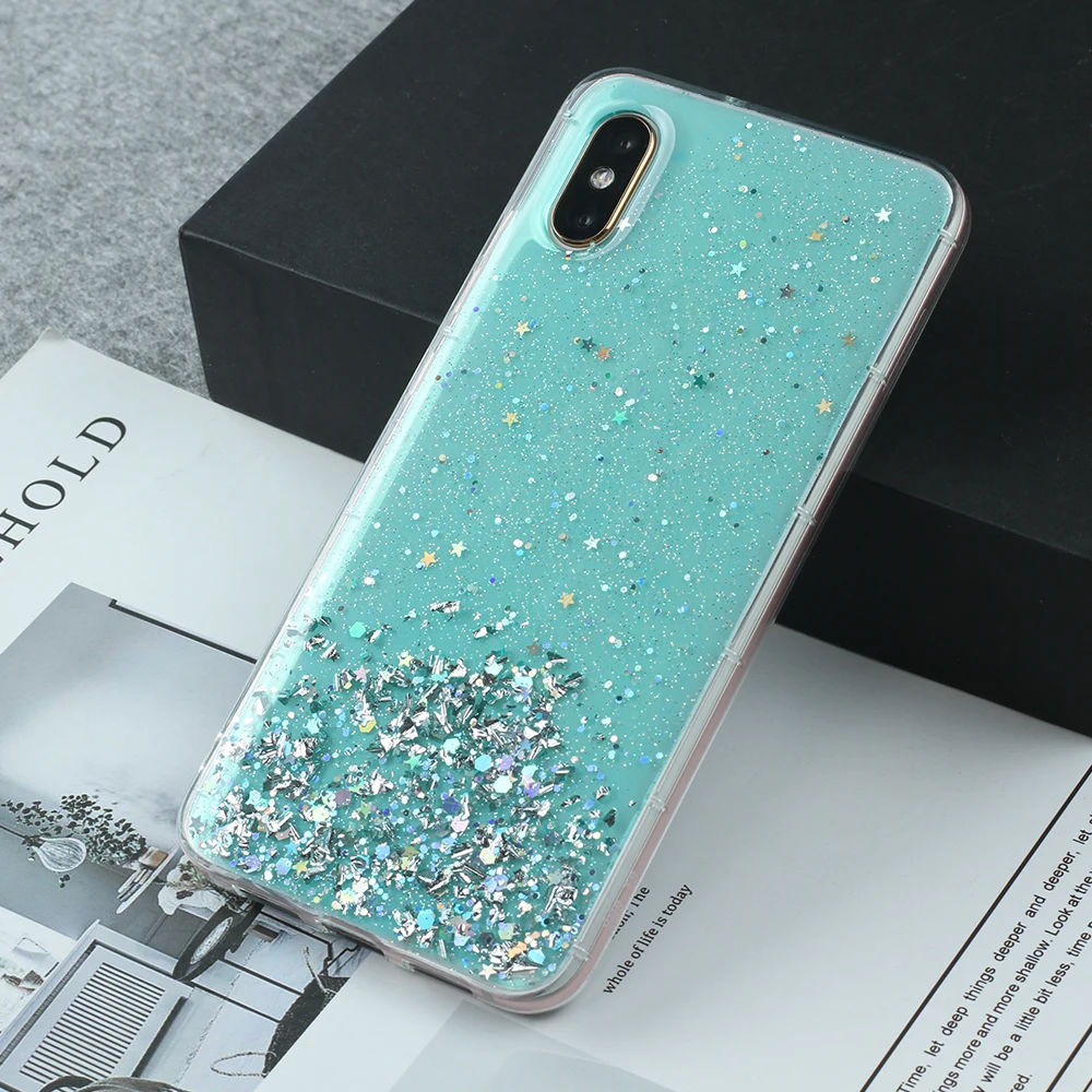 Блестящий чехол с блестками для Xiaomi MI 6X 8 9 SE Lite Star Прозрачный Redmi K20 Pro прозрачный