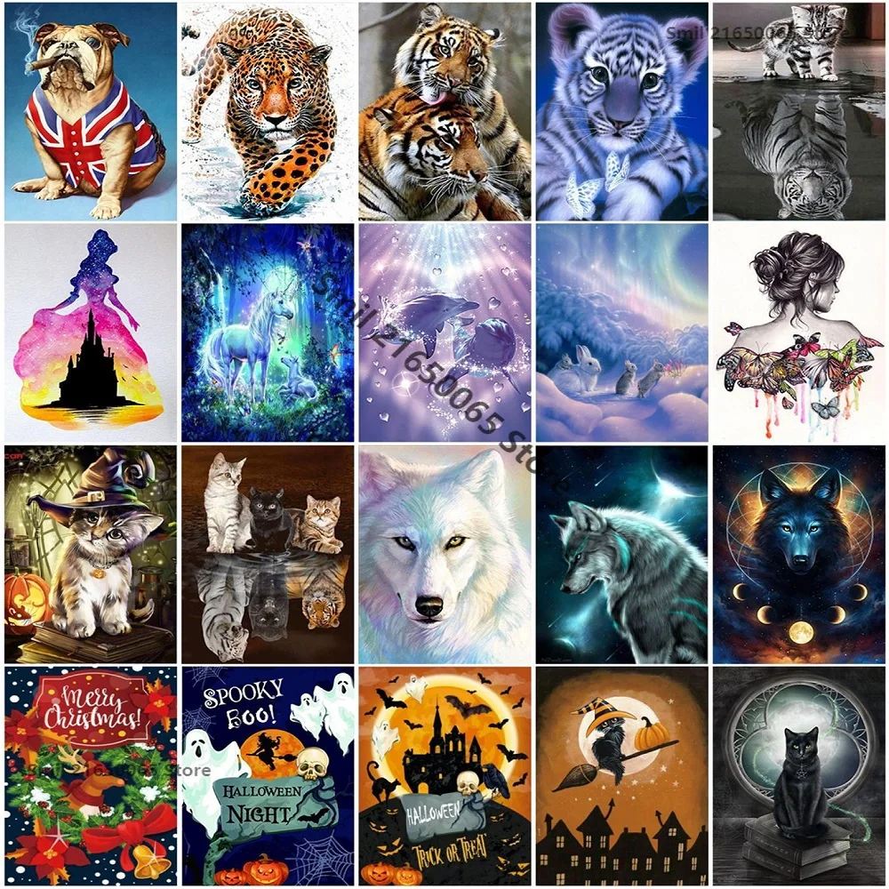 

Алмазная живопись 5D "сделай сам", Набор для вышивки крестиком, мозаика, ландшафт, животное, полный дизайн, украшение для дома