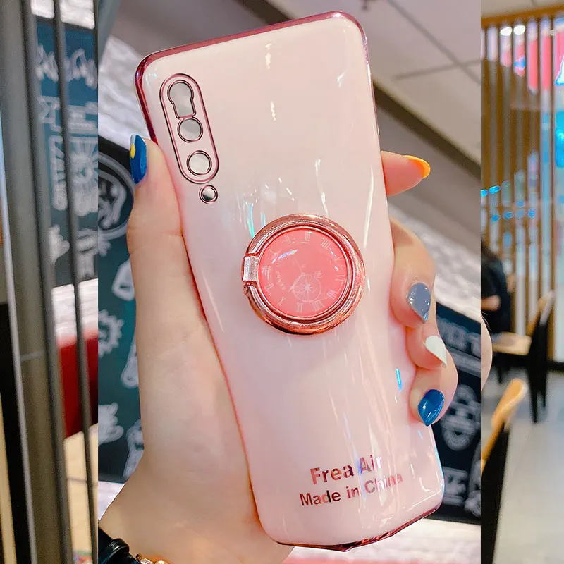 Luxury Silicone Case For Xiaomi Mi 9 SE phone Case For Xiaomi mi9 Cover Shockproof Stand Ring Holder Case Xiaomi Mi9 Lite SE