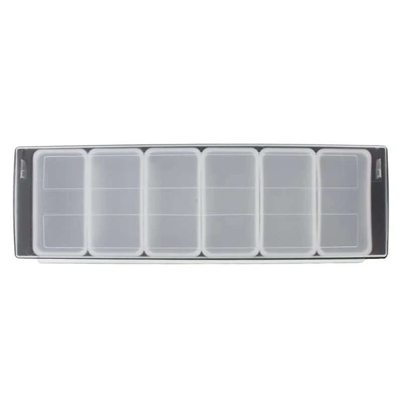 

Ice Cooled Condiment Serving Container Chilled Garnish Tray Bar Caddy for Home Work or Restaurant Six Grid Seasoning Box