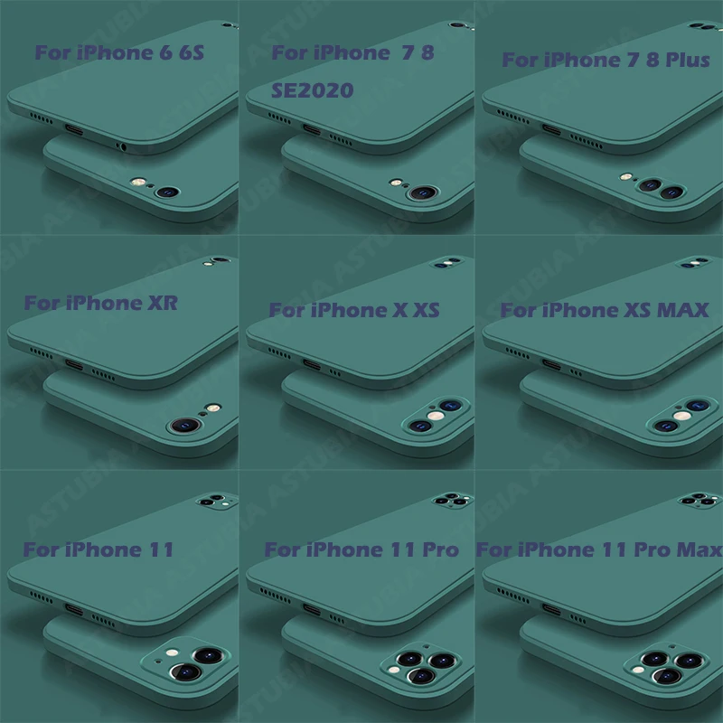 

Luxury Liquid Silicone Case For iPhone 11 Pro Max 12 Protector Case For iPhone XS MAX XR X 7 8 6S PLUS SE Cover With Strap