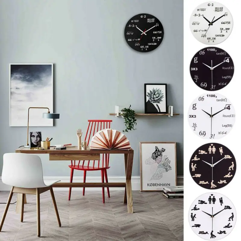 Часы настенные кварцевые с тихими математическими уравнениями | Дом и сад