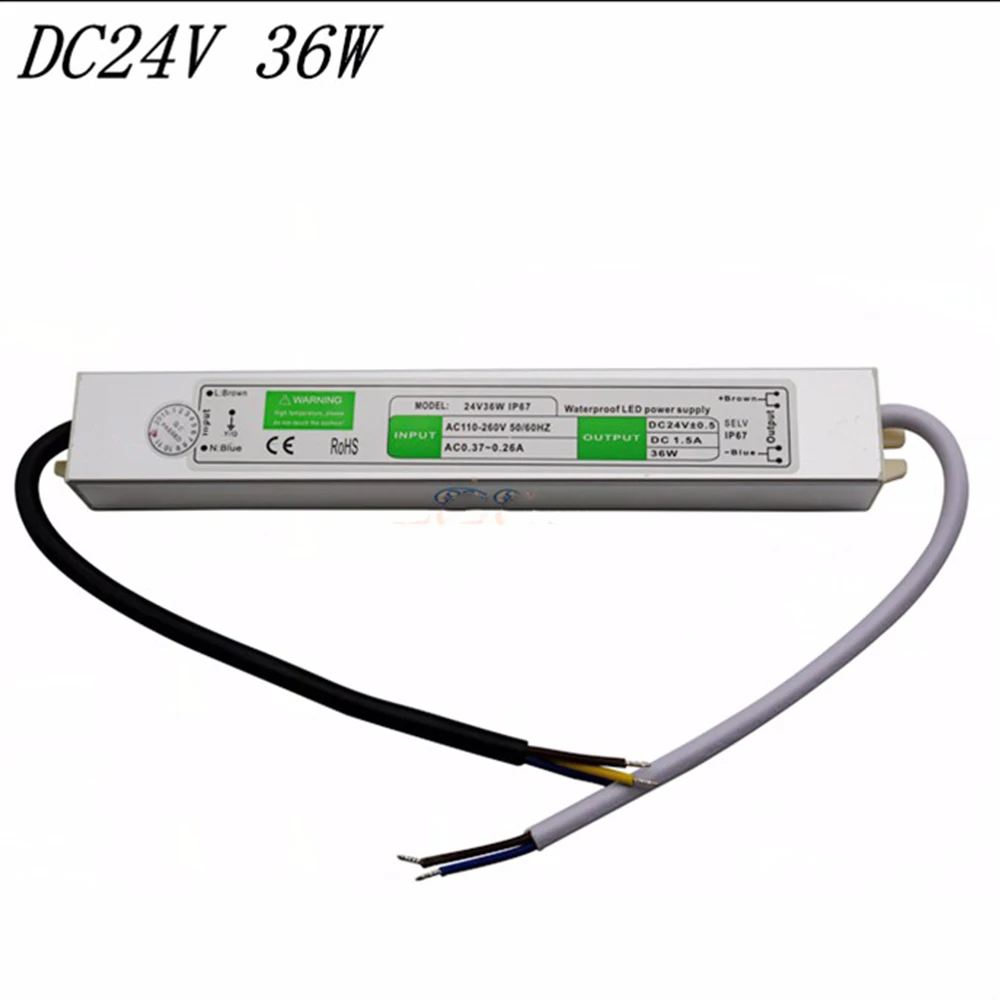 Водонепроницаемый IP67 DC 24V 10W 15W 20W 36W 45W 60W 80W 120W Электронный Драйвер уличный источник