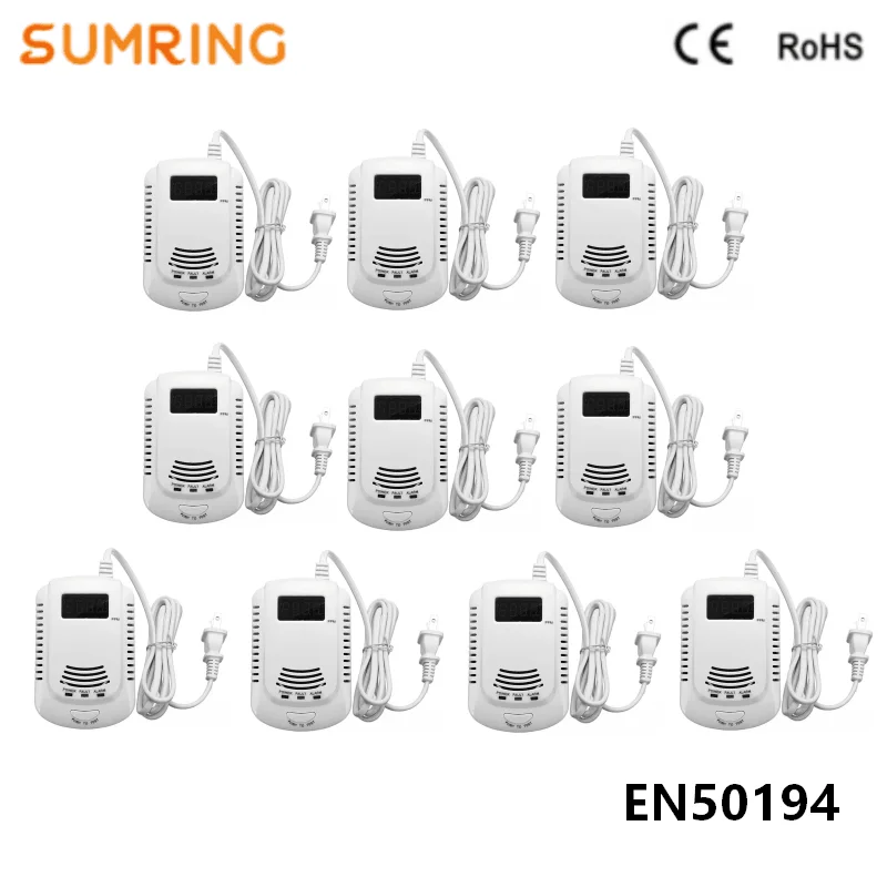 10pcs US/EU Plug Gas Detector Best Selling Products Cooking Alarm Intelligent Gas Leak Detector