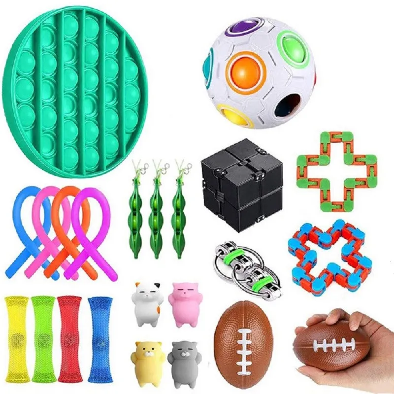 

2020 New Funny Combination 50 Pieces Extrusive-Solving Fidget Kids Toys Hot Selling Various Styles Toy Set Wholesale