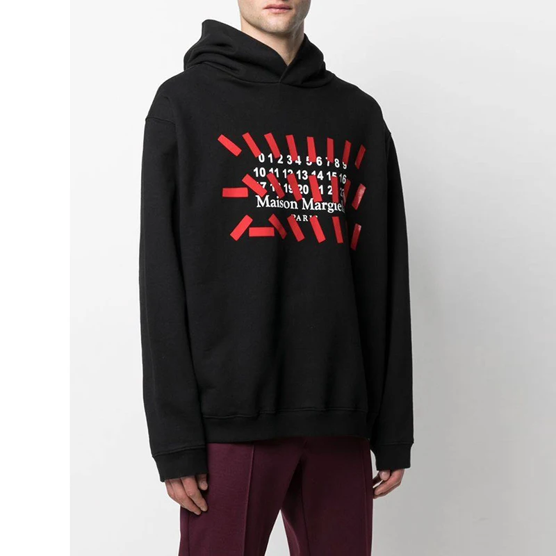 

21SS Tape Logo Printing Patchwork Pullover Fleece Sweatshirts Mens and Womens Oversize Stranger Things Casual Hooded Hoodies
