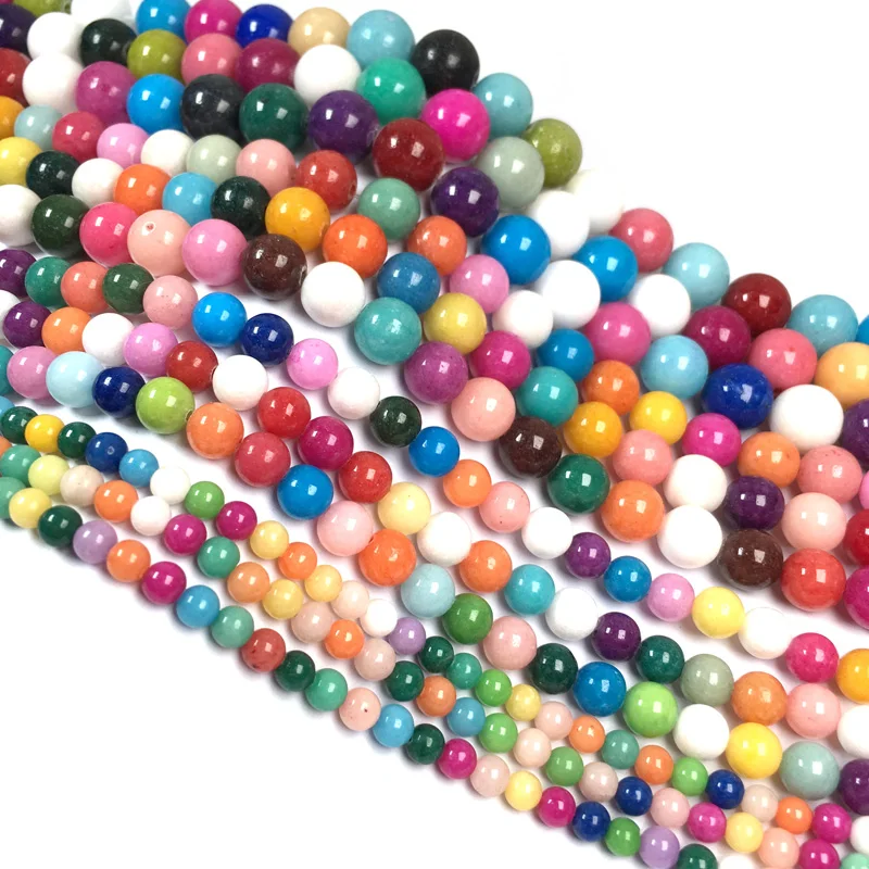 

New Color Beads Fashion Natural Stone Beads for Jewelry Making Nacelace Bracelet DIY Accessories For Women Size 4 6 8 10 12mm