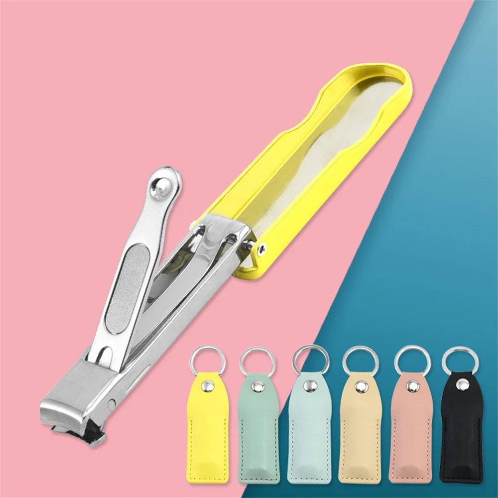 

Rotatable Fingernail Clipper Toenail Clippers Portable Stainless Steel Nail Clippers Nail Trimmer with Leather Case