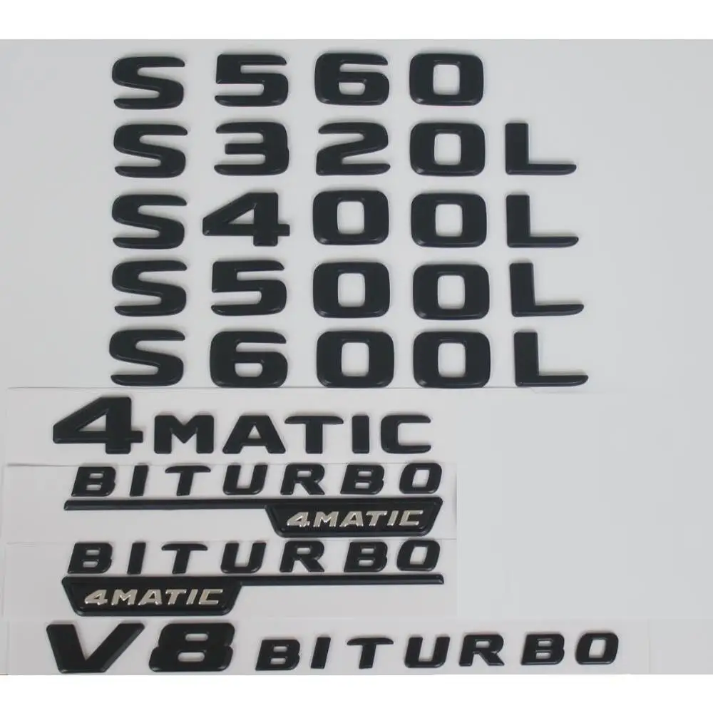 Черные эмблемы для Mercedes Benz W222 S320L S350L S400L S420L S450L S500L S550L S560L S580L S600L S650L S680 4matic