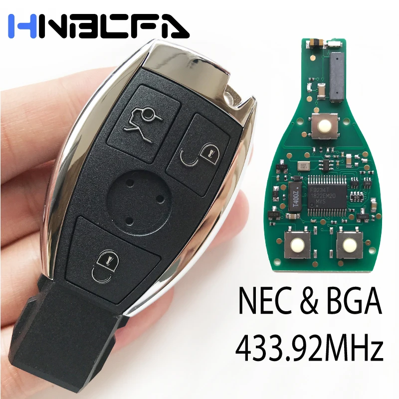 

3 Buttons Car Key For Mercedes Benz Key Auto Smart Control Card Key after 2000 Year Case with 433.92MHz replace NEC Chip