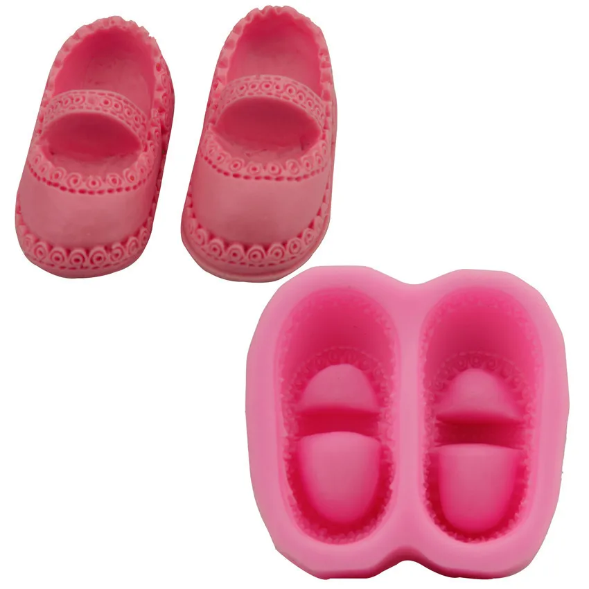 

3D Baby Shoes Silicone Mold,Fondant Cake Baking Resin Clay Candy Chocolate Soap Candle Mould Cake Decoration Tools