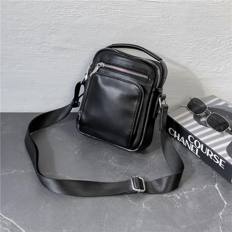 

Дизайнерские боковые сумки для мужчин, новинка 2021, маленькие черные сумки через плечо для телефона, модная кожаная сумка-слинг для мужчин, с...