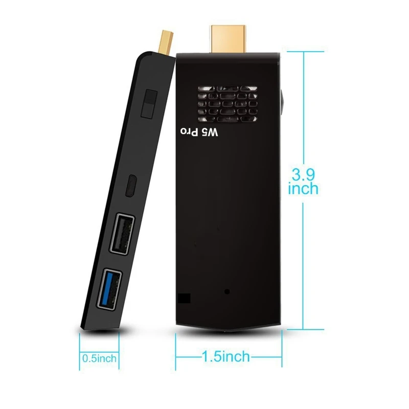 W5 Pro Mini Computer Stick Windowns 10 Mini PC I-ntel A-tom Z8350 2GB DDR 32GB eMMC Support 4K 2.4G/5.8G WiFi CC BT 4.2