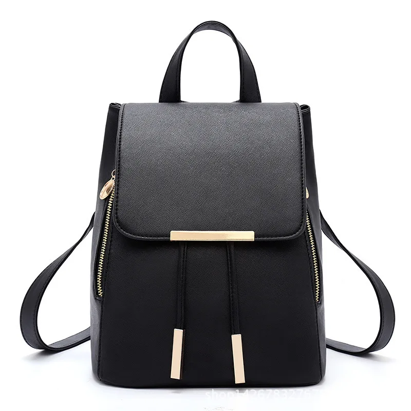 Рюкзак женский из искусственной кожи женские рюкзаки подростковая Школа Mochila Feminina рюкзак Mochilas Mujer - Цвет: Black