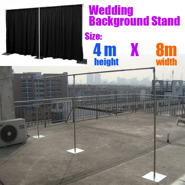 Wedding Stainless Steel Pipe 4M *8M Backdrop Stand with expandable Rods Frame supply | Дом и сад