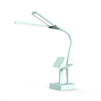 usb rechargeable led desk lamp double head touch table dimming adjustment table lamp reading study bedside