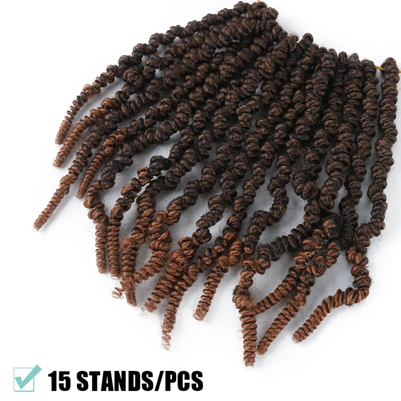 Афро бомбер Твист Синтетические плетеные крючком 8 дюймов для черных женщин